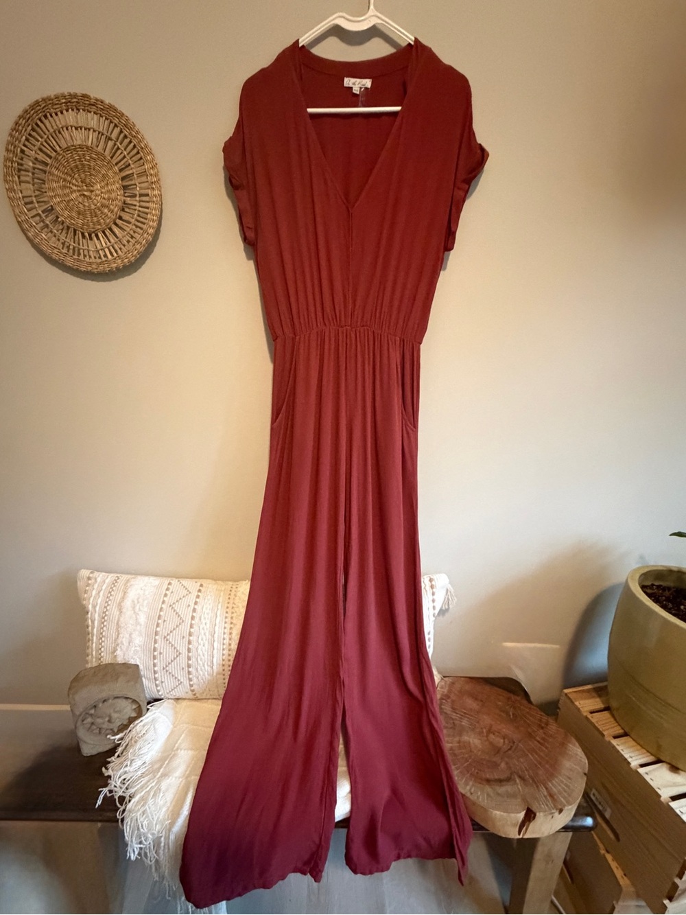 On The Road Rust Wide Leg Jumpsuit